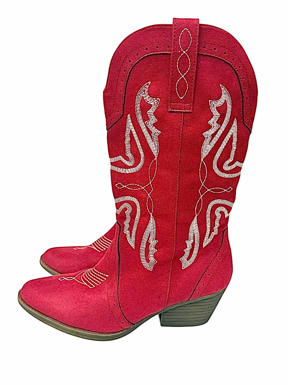 Sugar Tammy Western Cowboy Boots Red Women’s Size 9M Pointed Toe Pull On - Picture 6 of 8